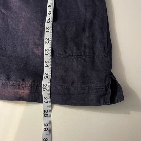 J. Jill Linen Oversized Navy Blue Pullover Long Sleeves Top Pockets Sz XS Lined - Picture 9 of 9